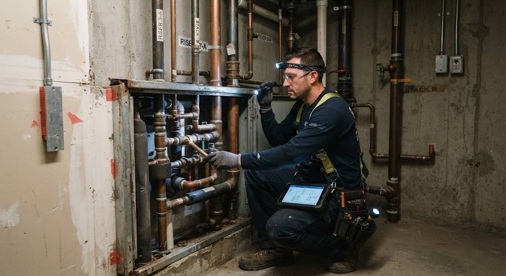 Damaged copper pipe pinhole leak detection and pipe leak repair Monroe Township NJ